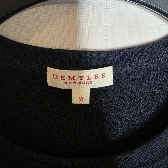 Demylee Womens Navy Blue Wool Blend Sweater Dress Maxi Half Sleeve Size Medium - Picture 4 of 7